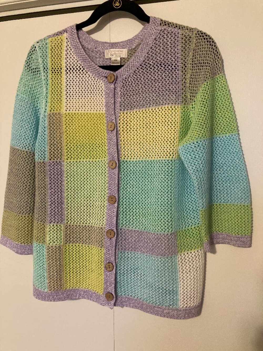 Open Weave Colorful Sweater Cardigan